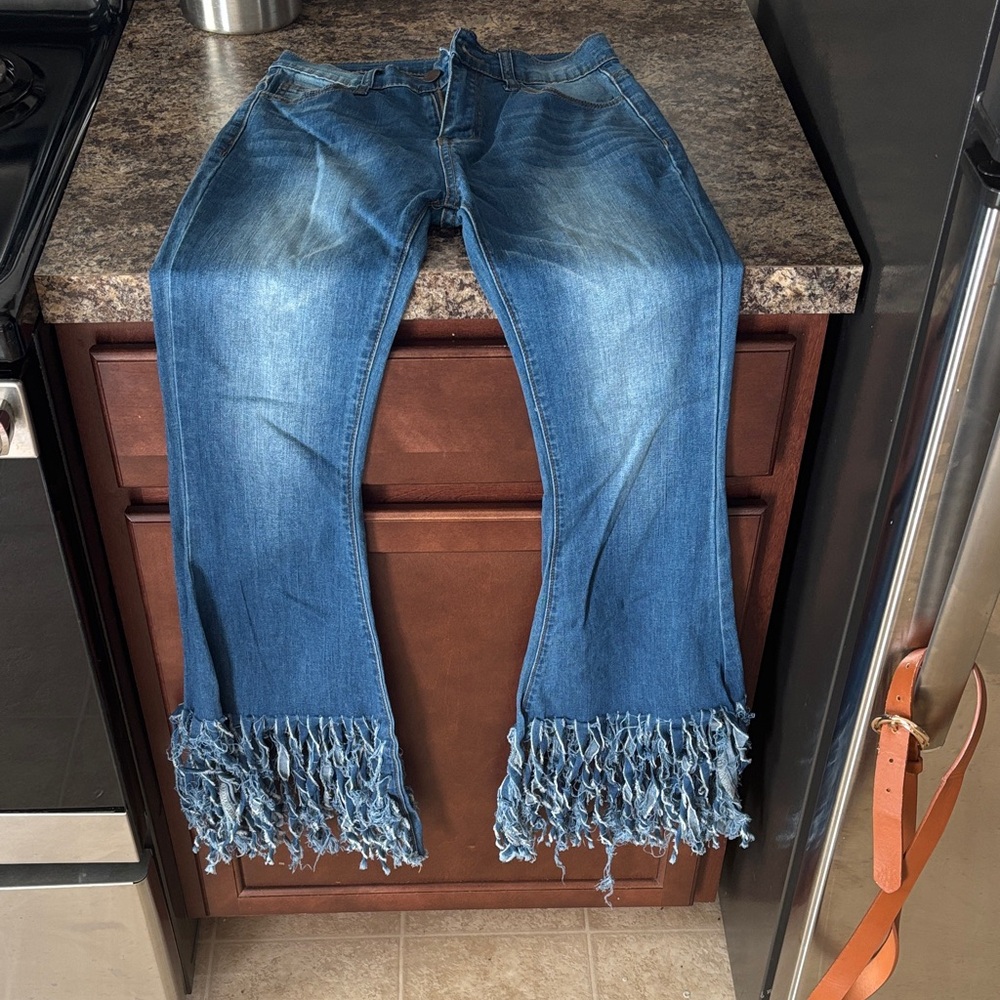 Daisy Blue Fringed Women Jeans